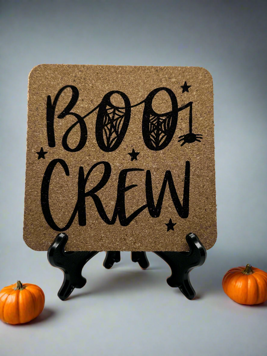 Boo Crew Cork Coasters 4 pack funny decor Halloween